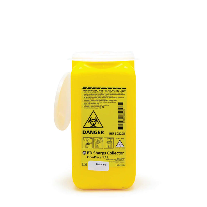 10x 1.4L Sharps Container Needle Biohazard Bin Disposal - Medical Waste Collector