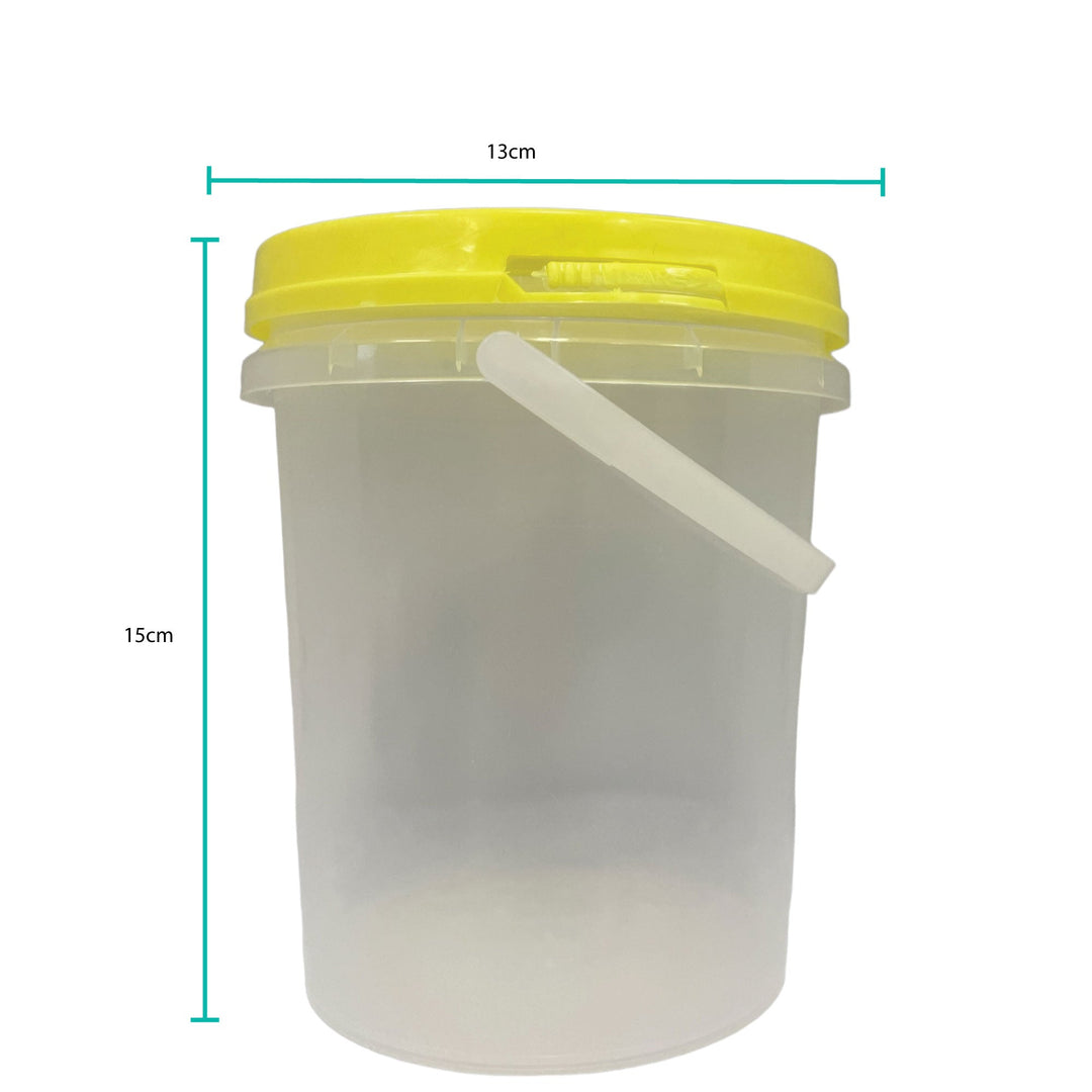 Bulk 100 x 1.2L Honey Bucket with Lid - 1.5Kg Clear Tamper Proof Plastic Tub