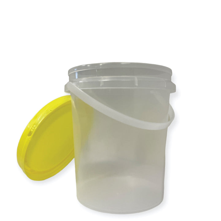 Bulk 10 x 1.2L Honey Bucket with Lid - 1.5Kg Clear Tamper Proof Plastic Tub