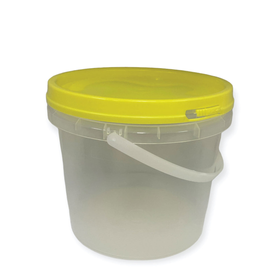 Bulk 100 x 2.2L Honey Bucket with Lid - 3Kg Clear Tamper Proof Plastic Tub