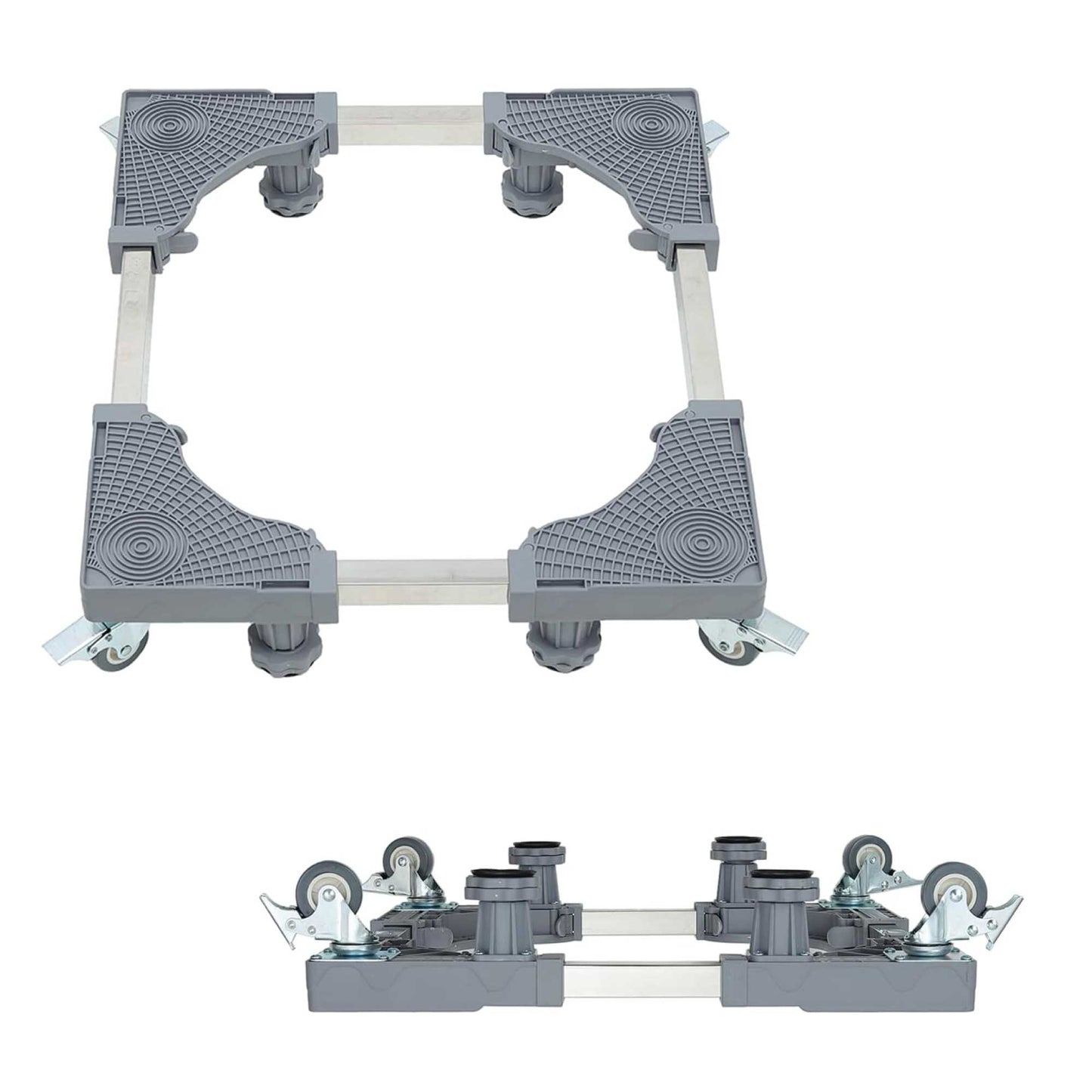 Adjustable Appliance Base Stand - Lock Wheel Trolley For Washing Machine Fridge