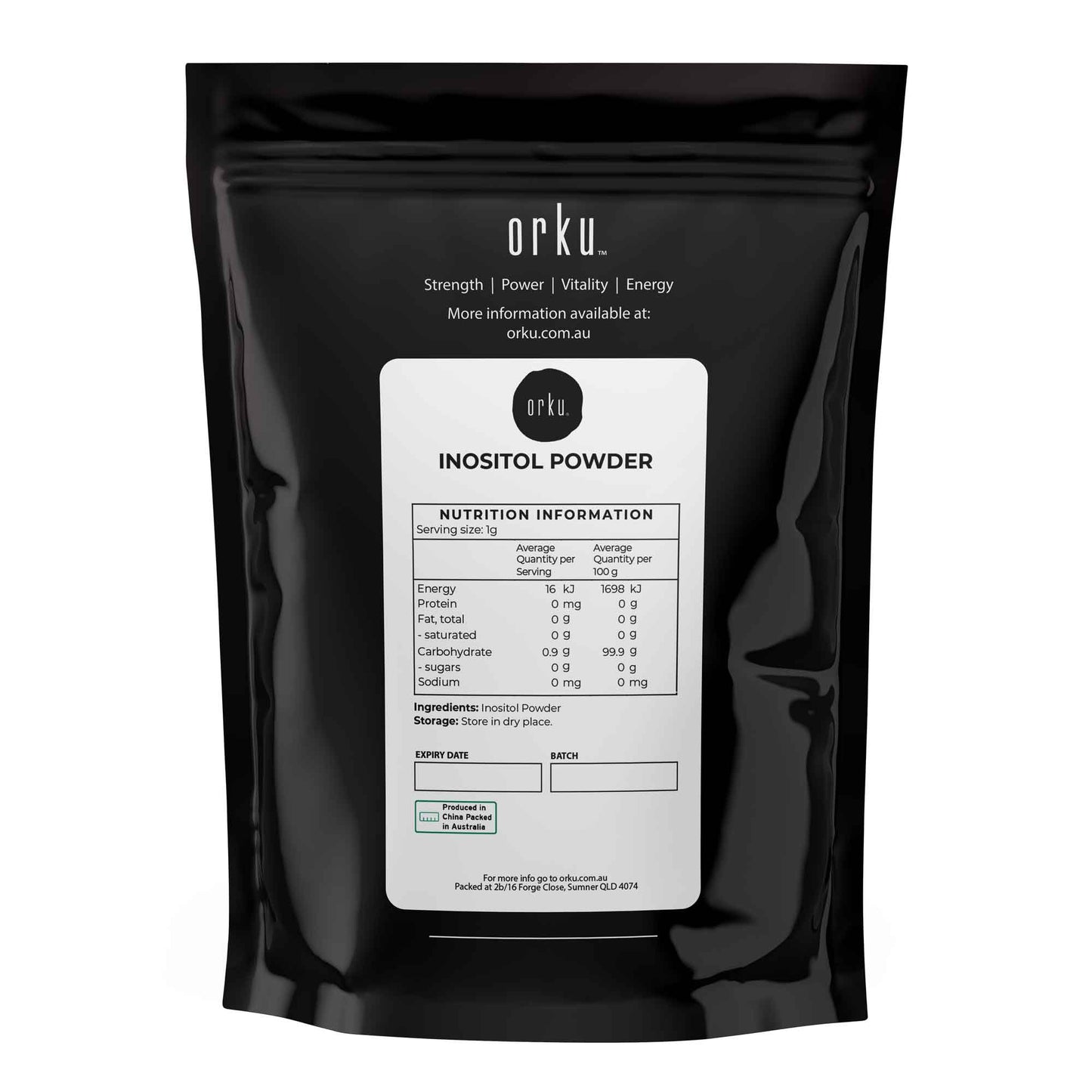 Orku 20kg Myo Inositol Powder - Pharmaceutical-Grade Pure Unflavoured Supplement