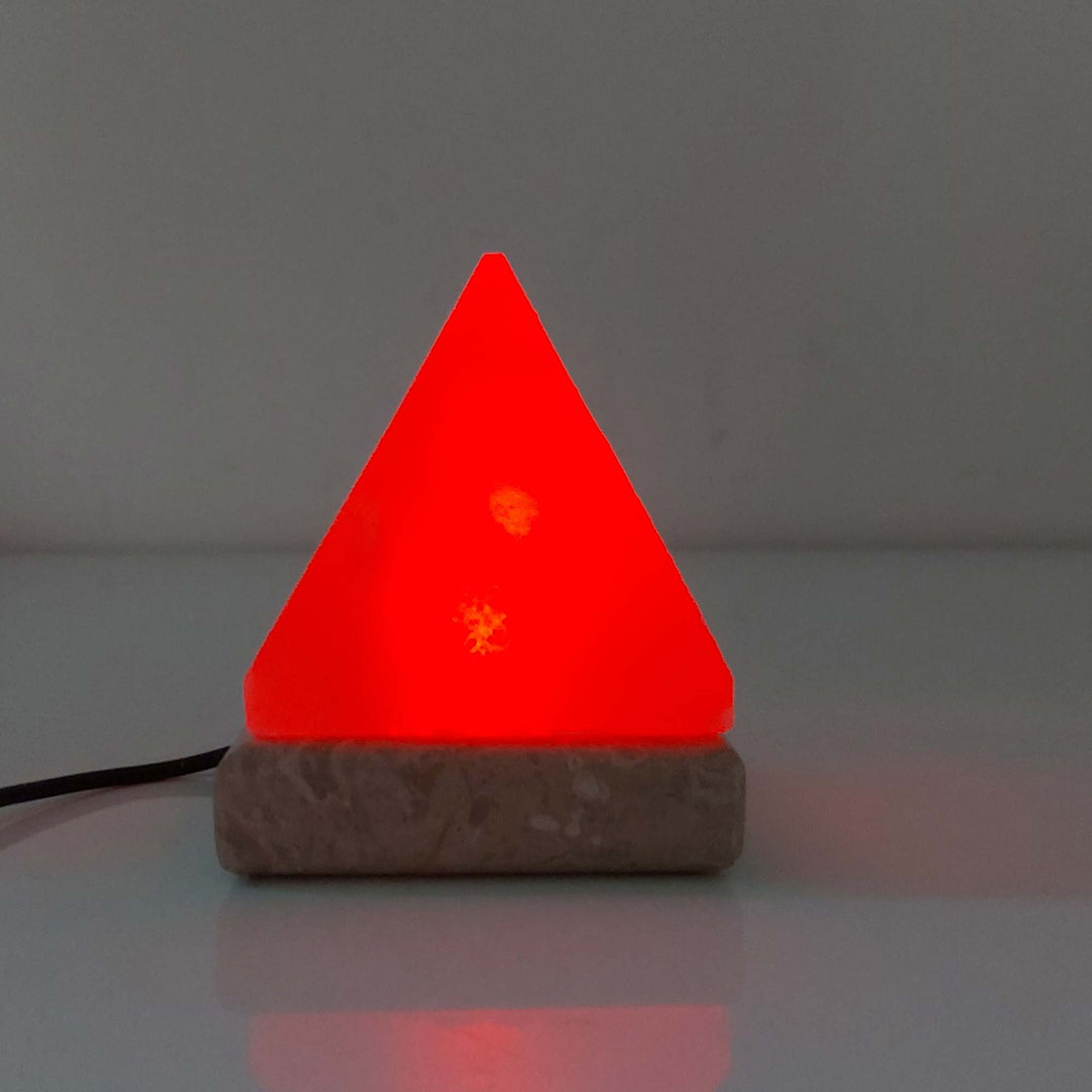 USB Colour Changing Salt Himalayan Lamp - Pyramid Shape Pink Rock LED Light