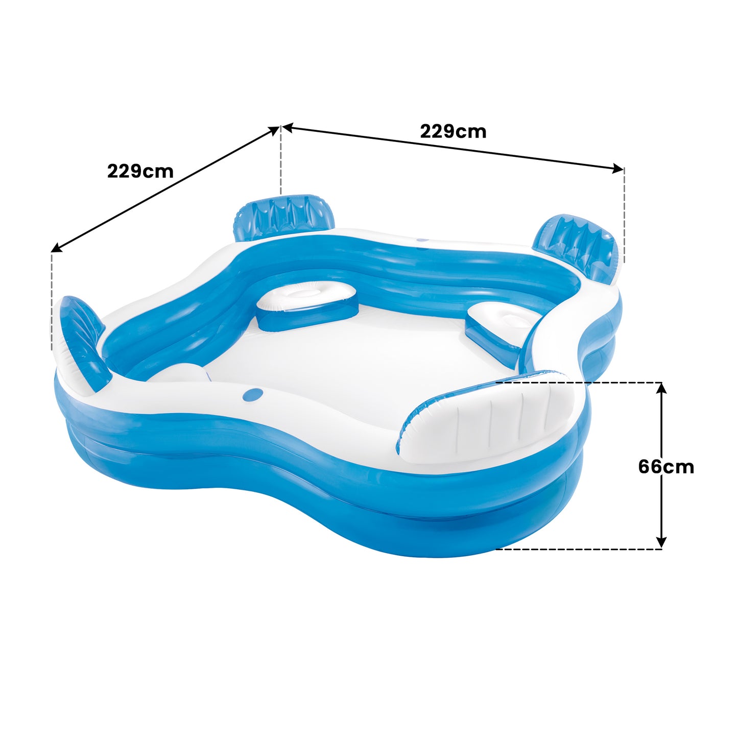 Intex Swim Center Square Inflatable Lounge Pool