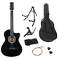 Karrera 38in Pro Cutaway Acoustic Guitar with Carry Bag - Black