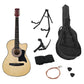 Karrera 38in Pro Cutaway Acoustic Guitar with guitar bag - Natural