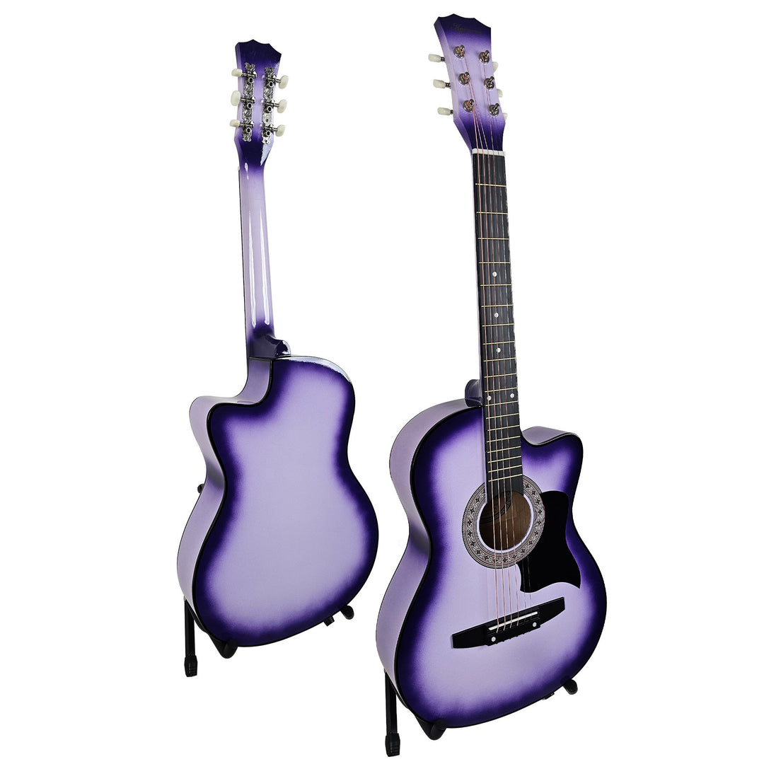 Karrera 38in Pro Cutaway Acoustic Guitar with guitar bag - Purple Burst