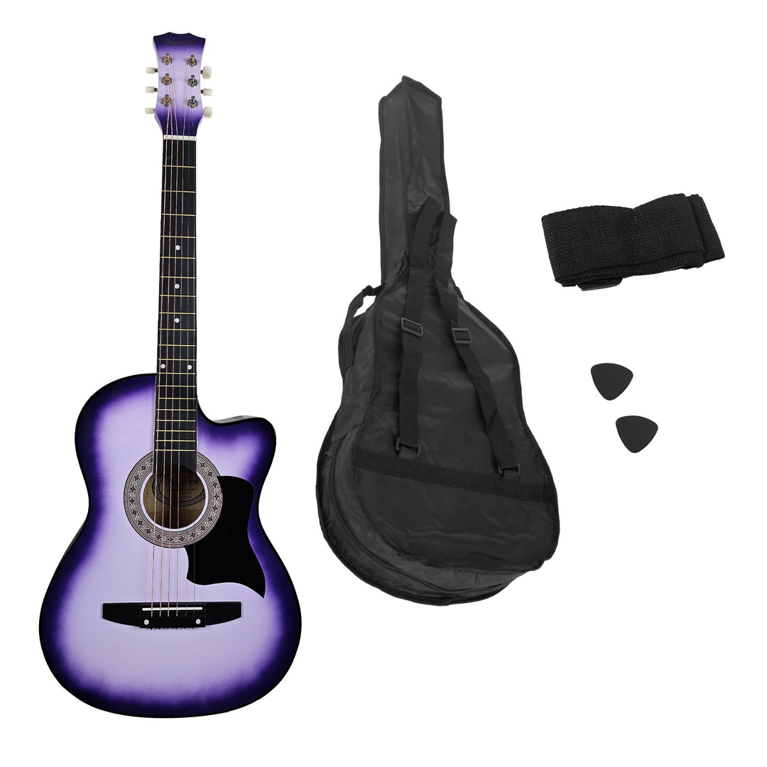 Karrera 38in Cutaway Acoustic Guitar with guitar bag - Purple Burst