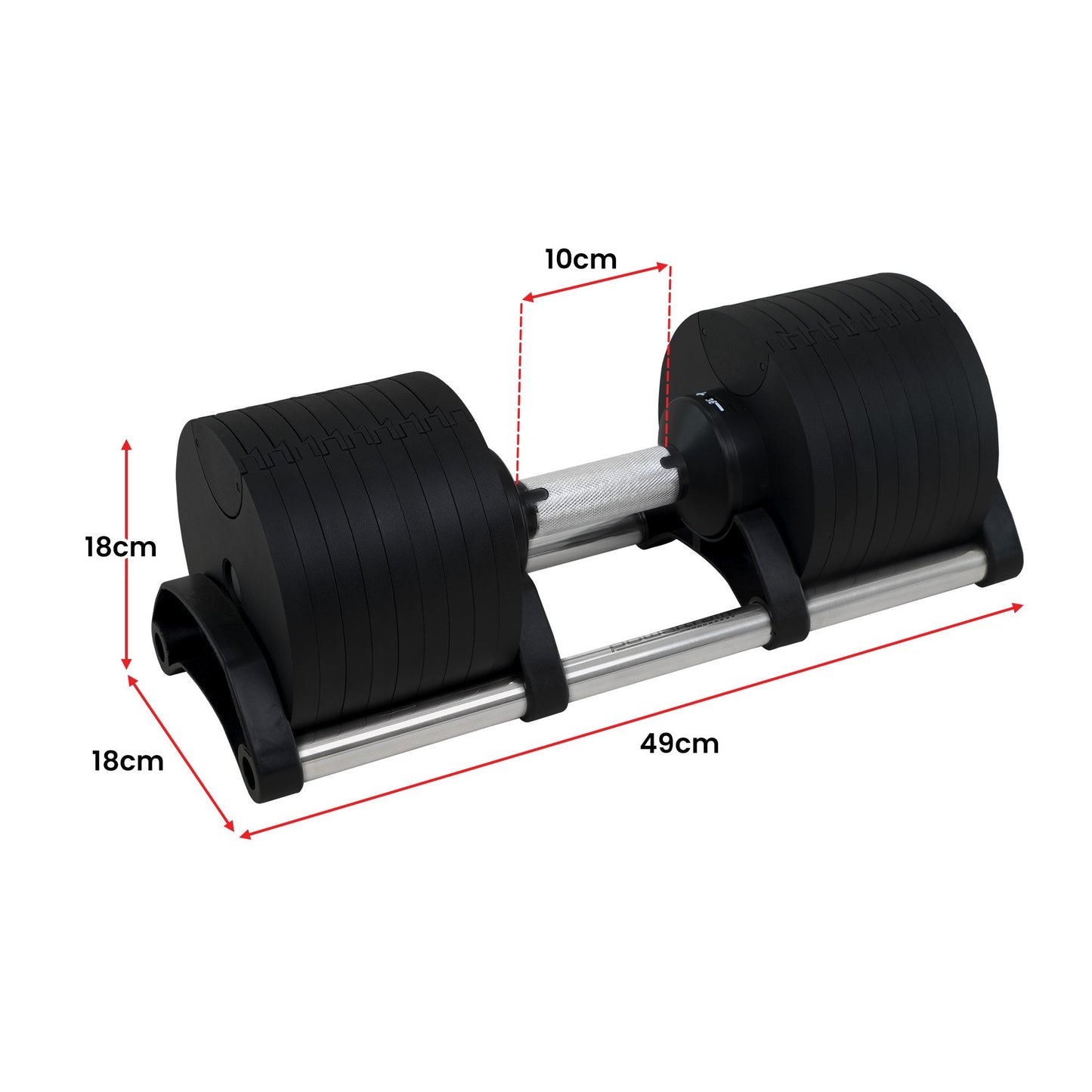 Powertrain Eon Set Of Two Dial-up 36kg Adjustable Dumbbell Home Gym 9 Options