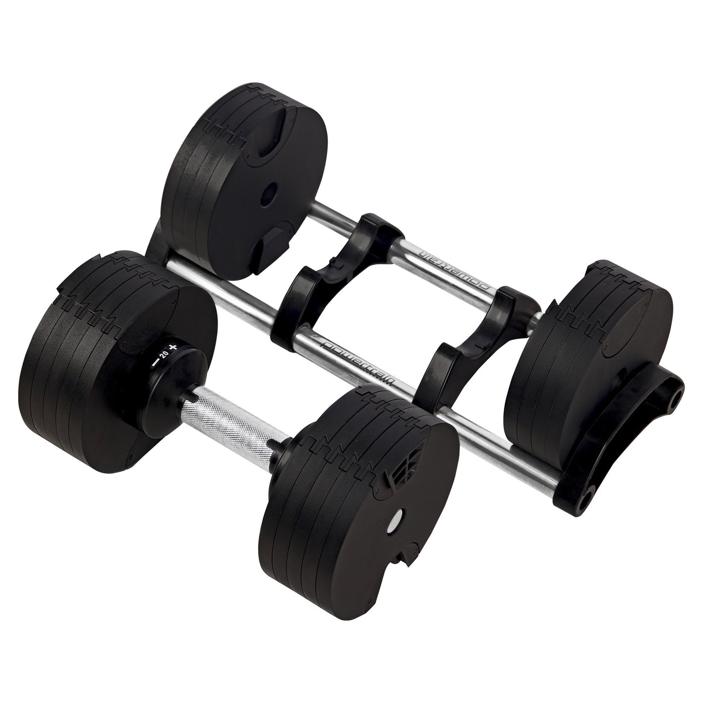 Powertrain Eon Set Of Two Dial-up 36kg Adjustable Dumbbell Home Gym 9 Options