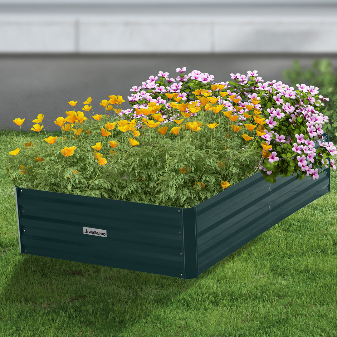 Wallaroo Garden Bed 150 x 90 x 30cm Galvanized Steel - Green