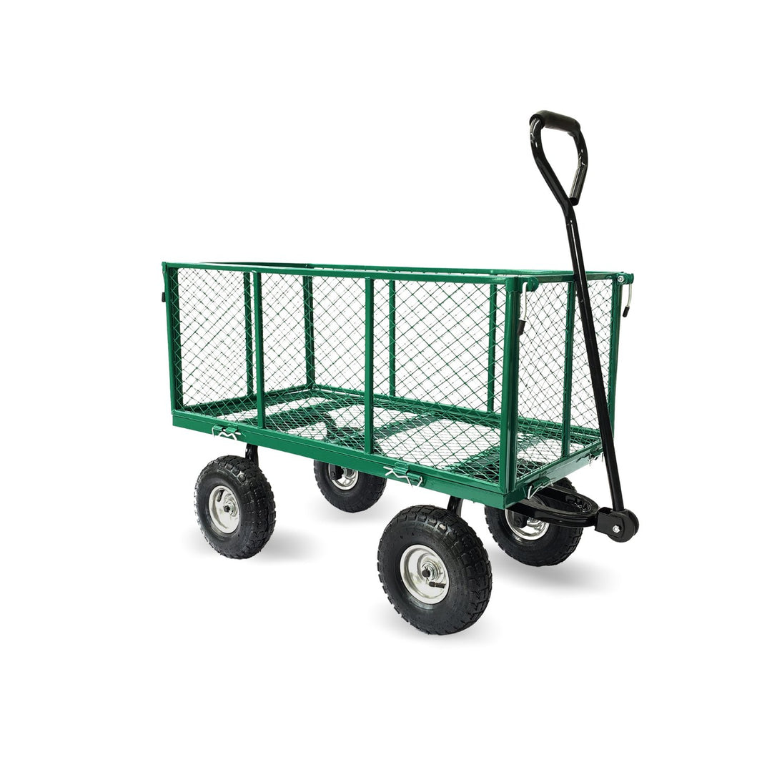 Wallaroo Steel Mesh Garden Trolley Cart - Green