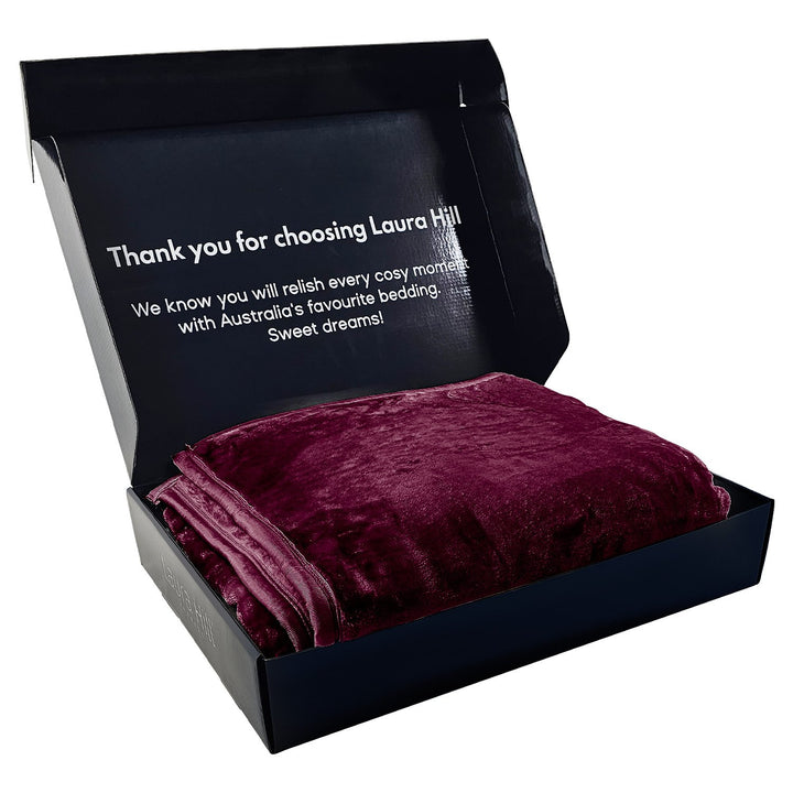 Laura Hill Double-sided Large 220 X 240cm Faux Mink Throw Rug Blanket 800-gsm Heavy - Purple