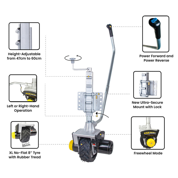 Mini Mover 12v 550w Gen3 Electric Motorised Jockey Wheel