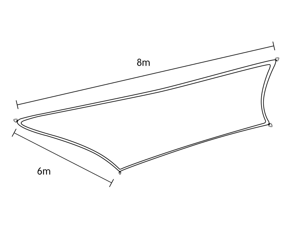 Wallaroo Rectangular Shade Sail: 8m x 6m - Sand