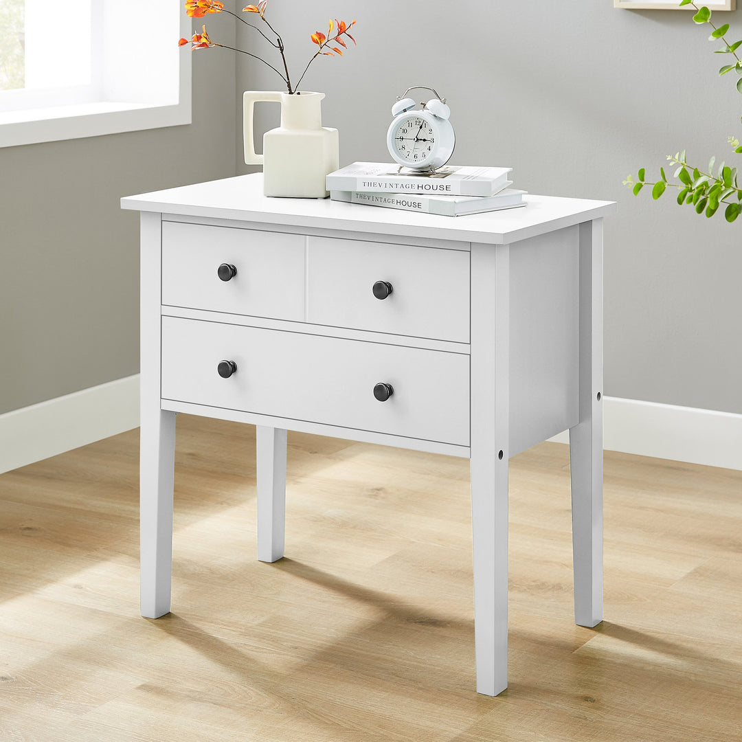 Sarantino Sven Bedside Table Night Stand - White