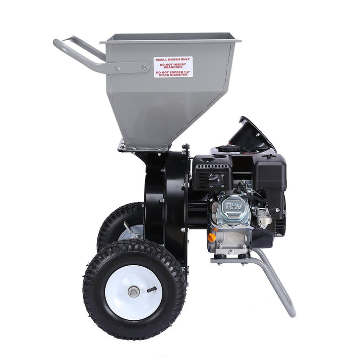 Ducar Wood Chipper Shredder Mulcher Garden 8hp Petrol Motor Upright Grinder - Silver