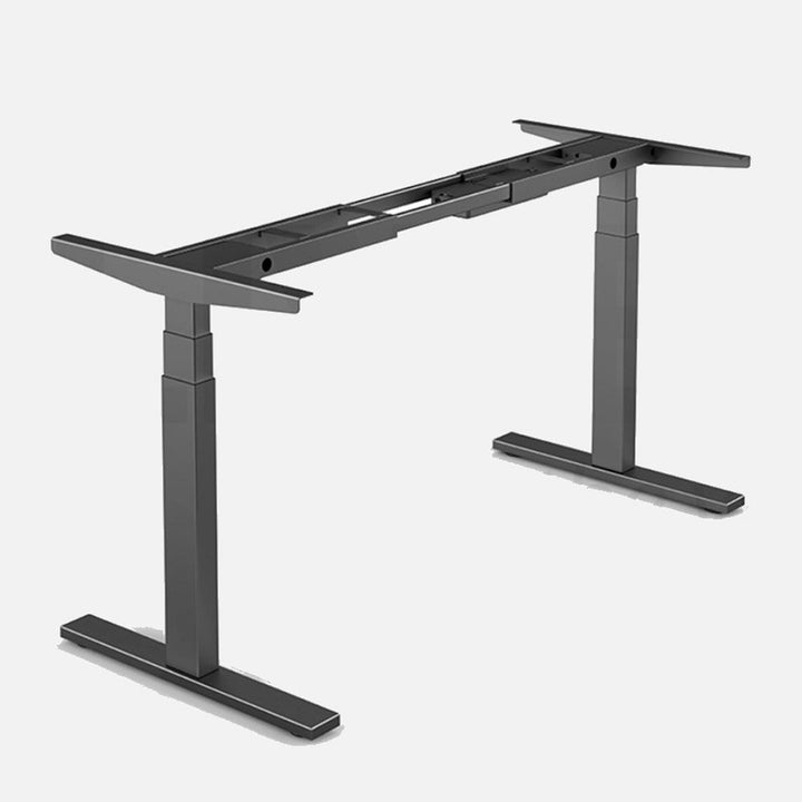 140cm Standing Desk Height Adjustable Sit Black Stand Motorised Dual Motors Frame Birch  Top