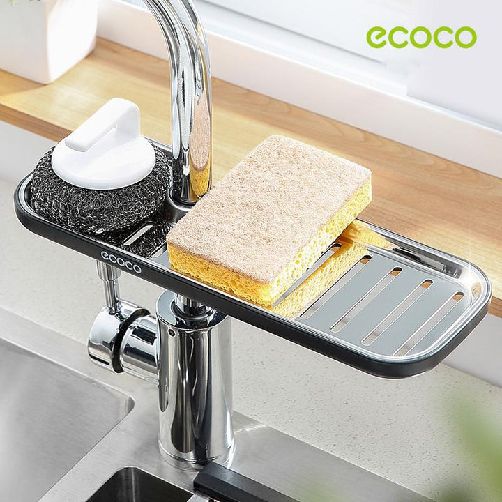 Ecoco Kitchen Drain Holder Sponge Sink Storage Rack Basket Organizer Shelf Bathroom AU