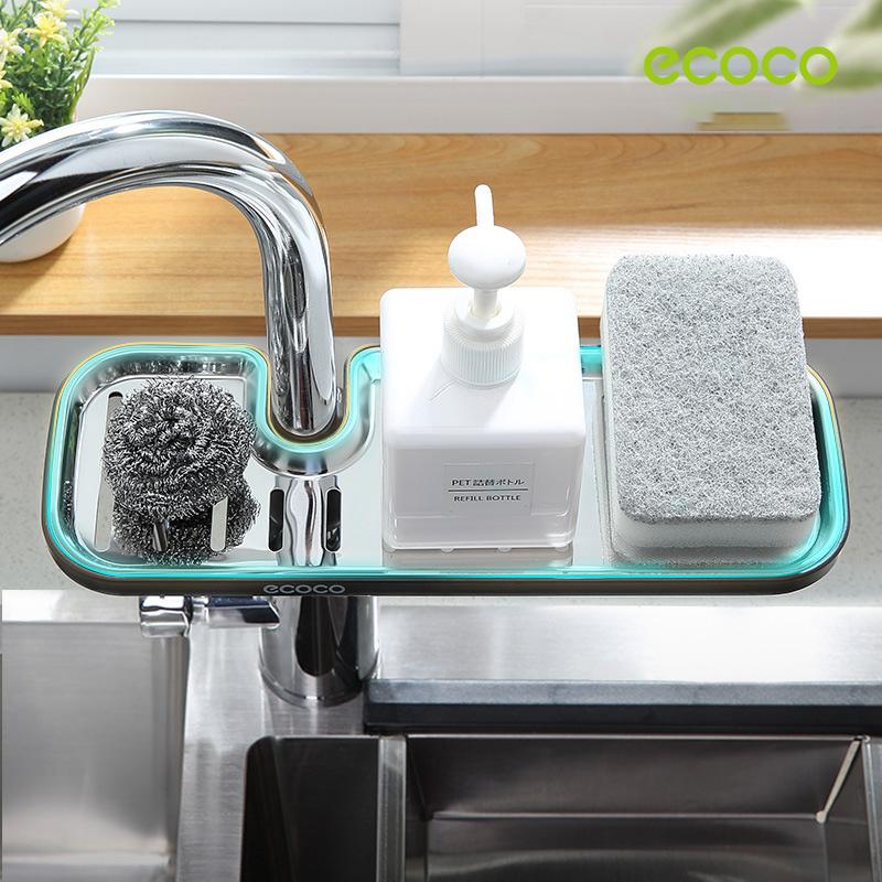 Ecoco Kitchen Drain Holder Sponge Sink Storage Rack Basket Organizer Shelf Bathroom AU