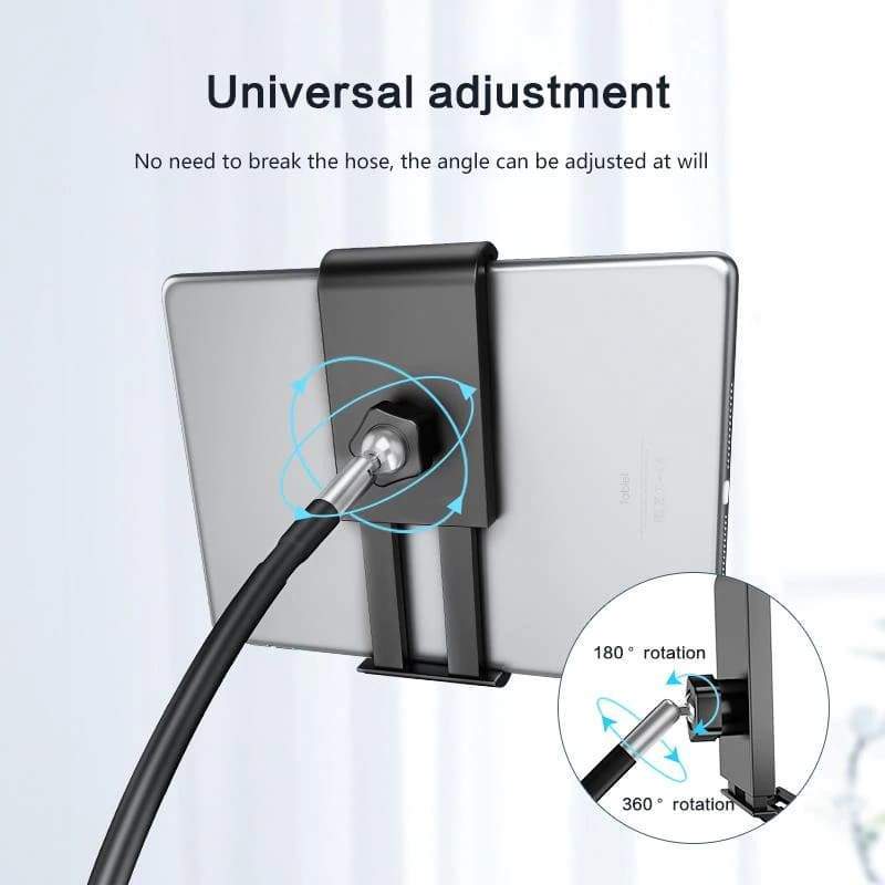 Adjustable Floor Stand Lazy Mount Holder Arm Bracket For iPad Tablet iPhone 175cm Black