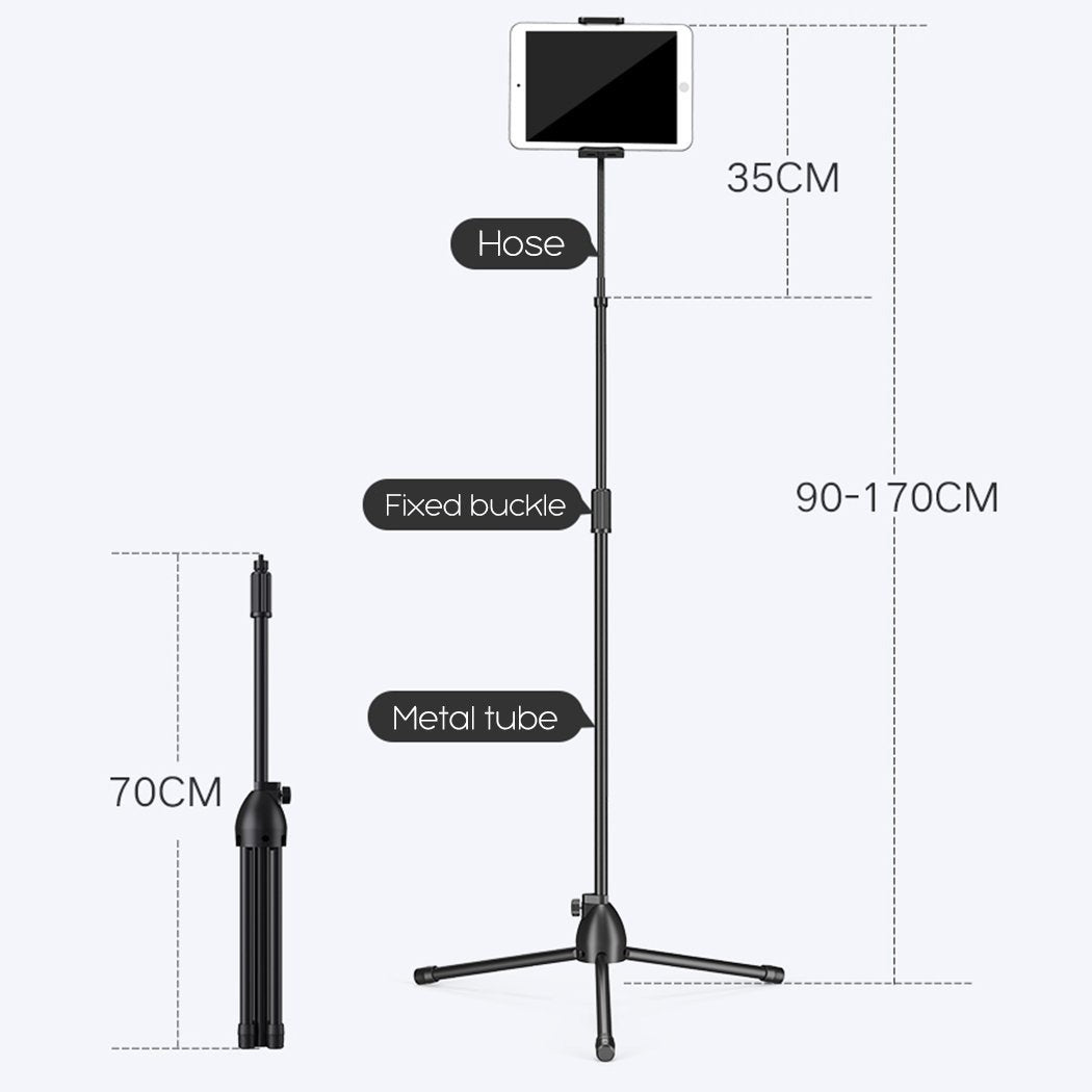 Universal Tripod Floor Stand Holder Adjustable Gooseneck For iPad iPhone Tablet