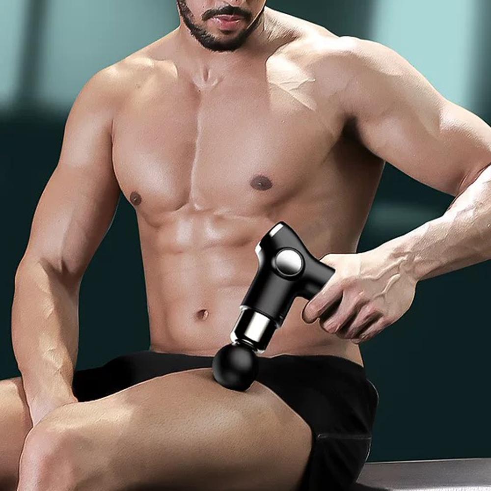 Mini Massage Gun Percussion Massager Muscle Relaxing Therapy Deep Tissue LCD Black