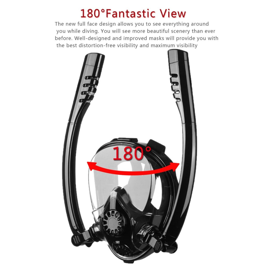 Snorkel Mask Full Face Diving Mask Snorkel Swim Goggles 180° View Anti Fog Large