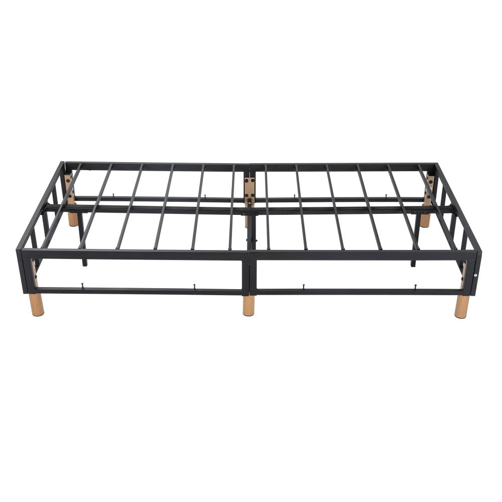 Metal Bed Frame Mattress Foundation Blue – King