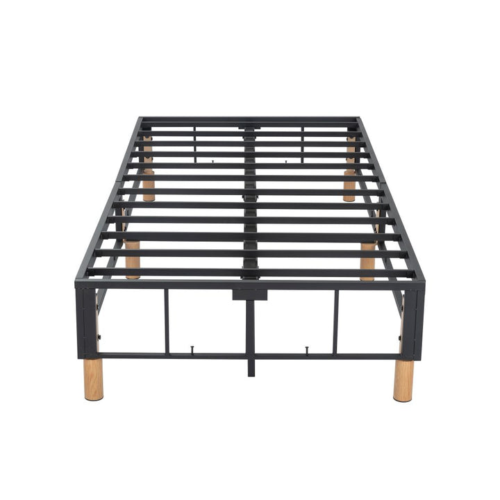 Metal Bed Frame Mattress Foundation Blue – King