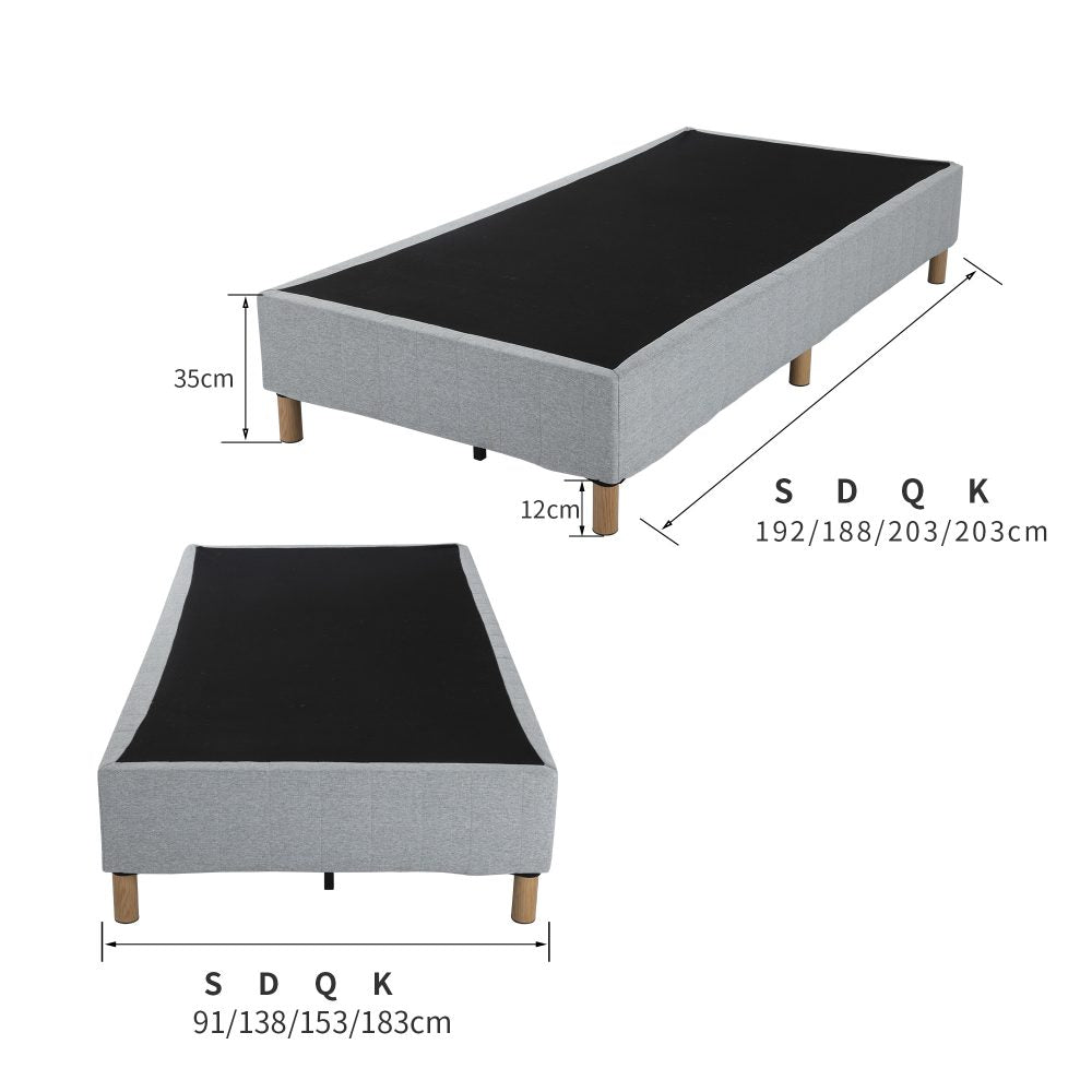 Metal Bed Frame Mattress Foundation Blue – King