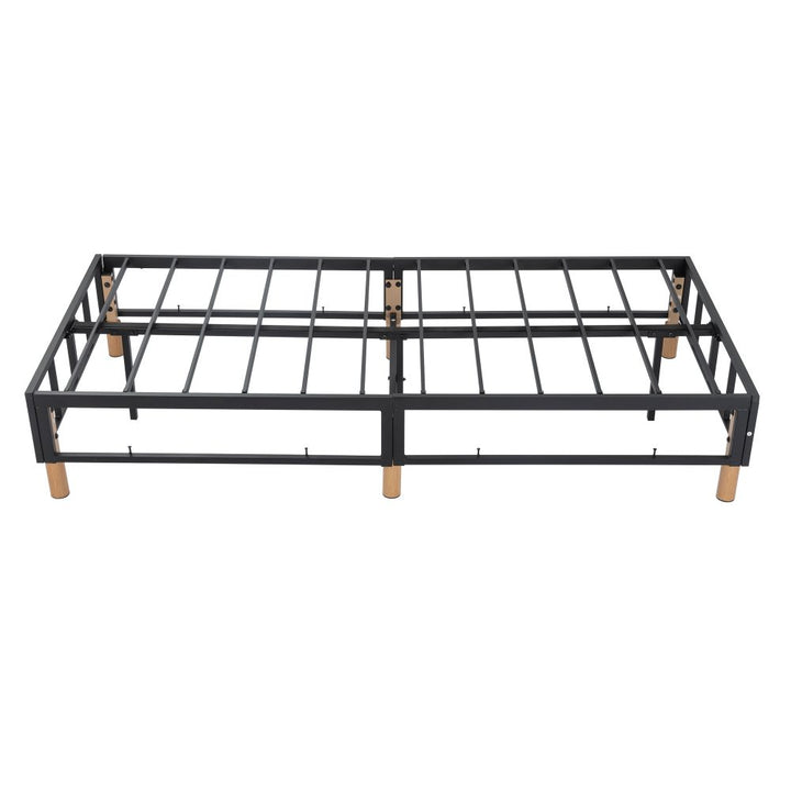 Metal Bed Frame Mattress Foundation Blue – Queen