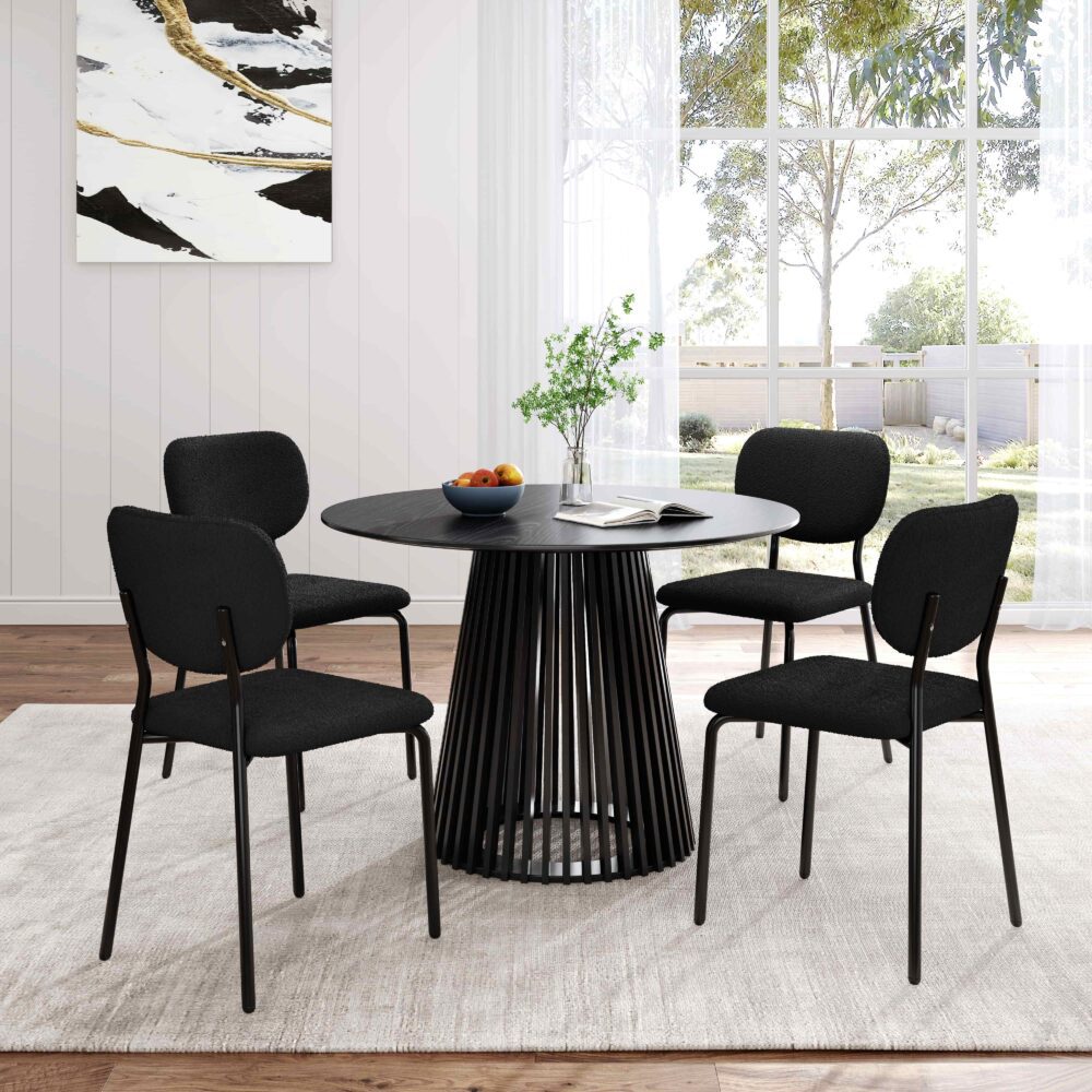 Charcoal Charm Armless Dining Chair Duo