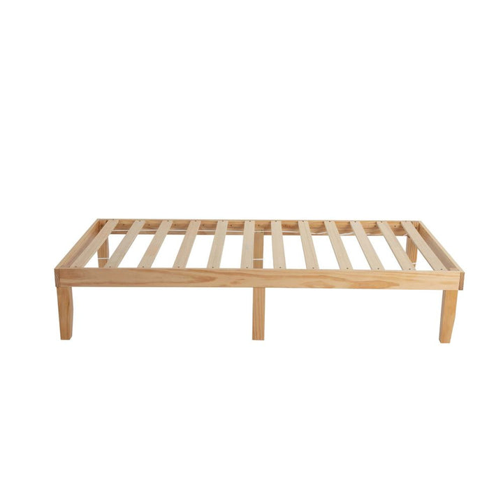 Single Size Warm Wooden Natural Bed Base Frame – Single