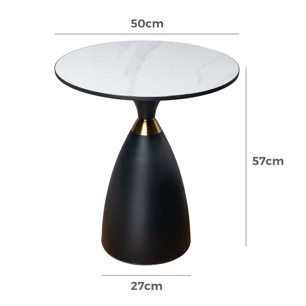 Midnight Elegance Drum Side Table