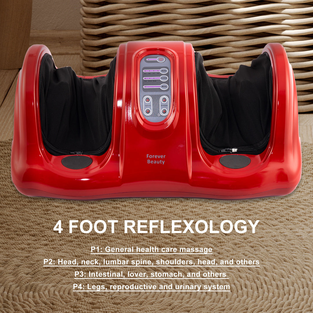 Forever Beauty Red Foot Massager Shiatsu Ankle Kneading Remote