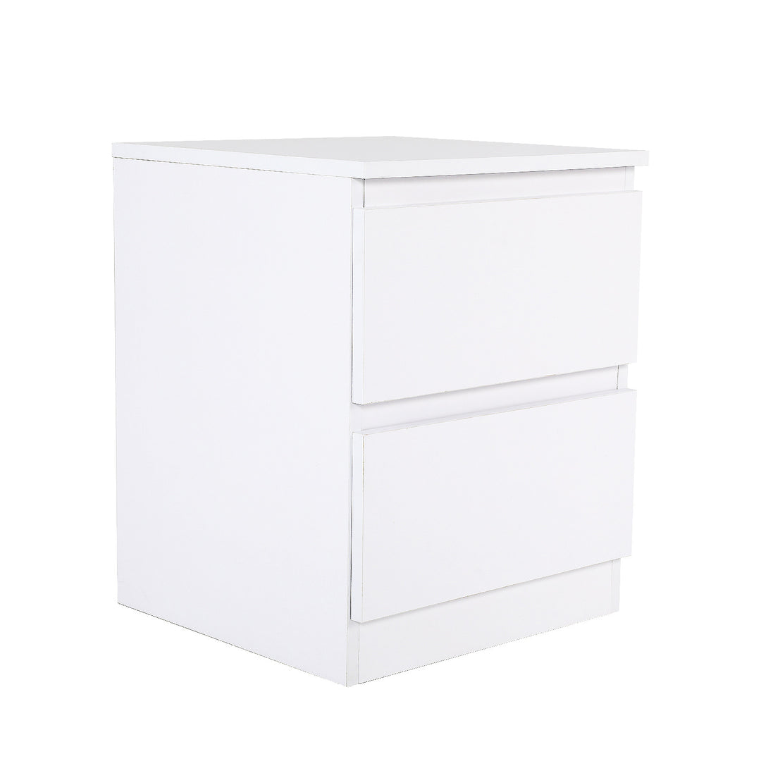 Bedside Table Side Storage Cabinet Nightstand Bedroom 2 Drawer JOSS WHITE