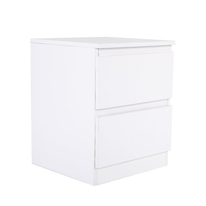 Bedside Table Side Storage Cabinet Nightstand Bedroom 2 Drawer JOSS WHITE