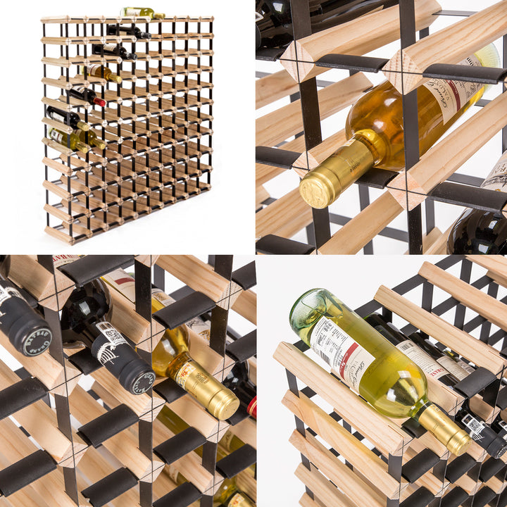 Timber Wine Rack Storage Cellar Organiser 110 Bottle