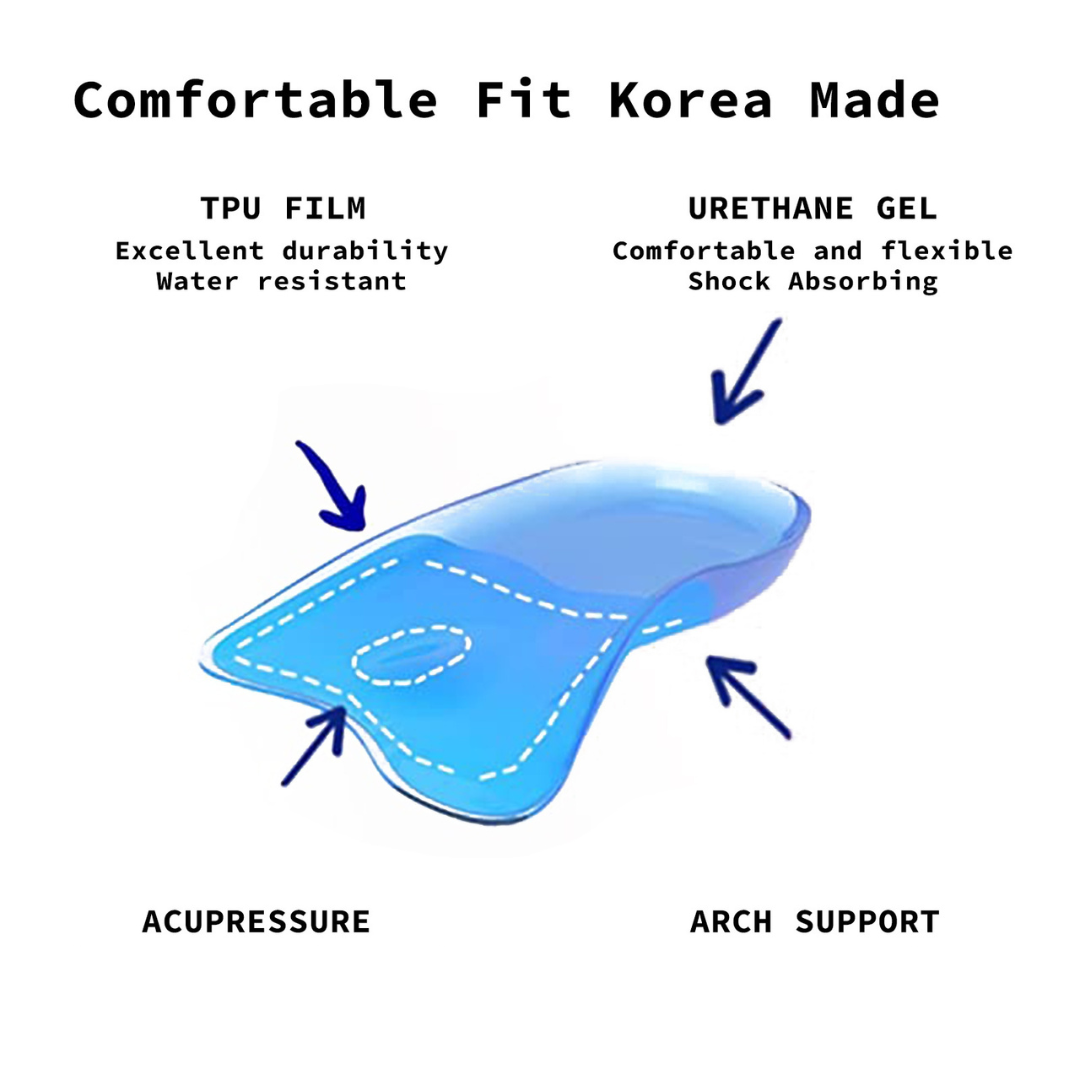 4X Pair Half Insoles Shoe Inserts L Size Gel Arch Support Foot Pad