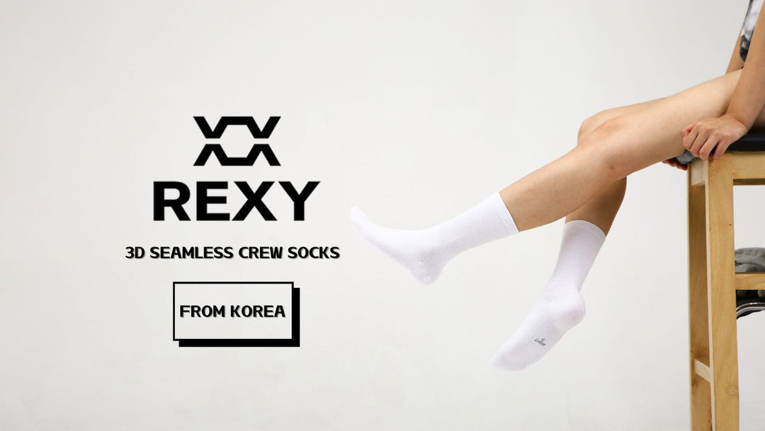 10X Rexy 3D Seamless Crew Socks Large Slim Breathable WHITE