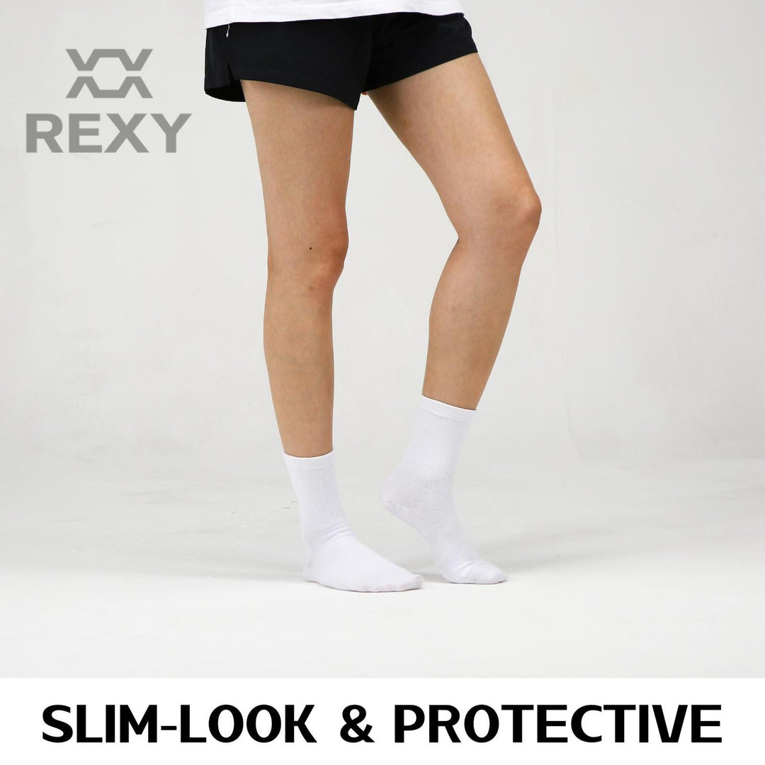 15X Rexy 3D Seamless Crew Socks Large Slim Breathable WHITE