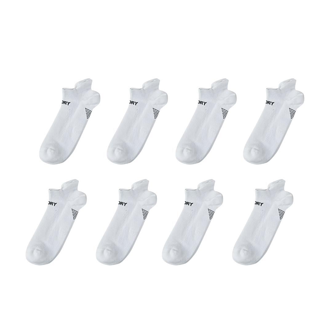 8X Rexy Seamless Sport Sneakers Socks Medium Non-Slip Heel Tab WHITE