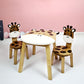 Hand Carved Children's Table Wooden GIRAFFE Theme