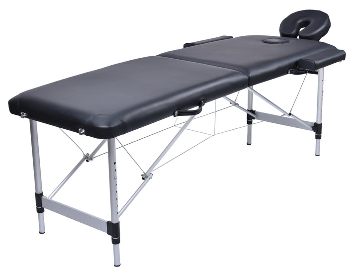 YES4HOMES 2 Fold Portable Aluminium Massage Table Massage Bed Beauty Therapy Black