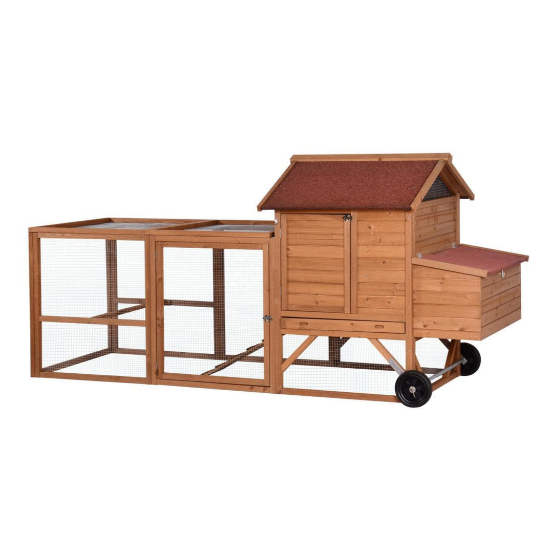 YES4PETS 248 cm XL Chicken Coop Rabbit Hutch Ferret Hen Guinea Pig House With Wheels