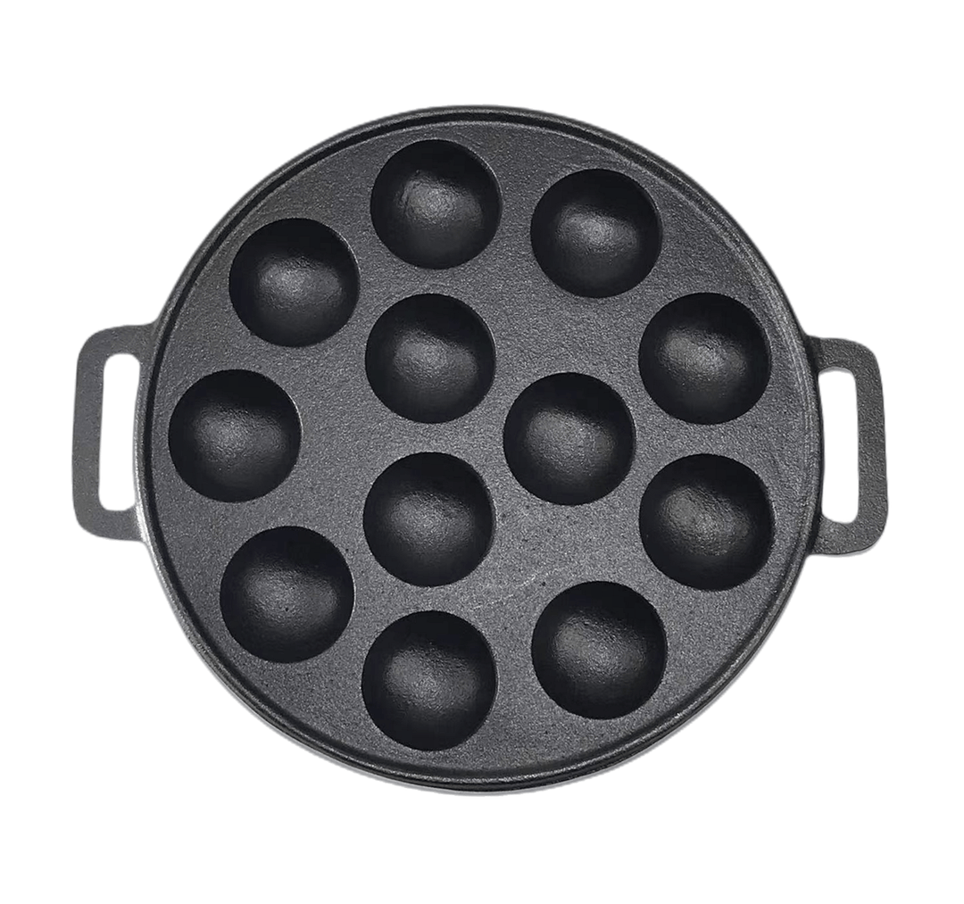 YES4HOMES 12 Holes Mini Cast Iron Cake Pan Mini Dutch Pancake Cake Pan