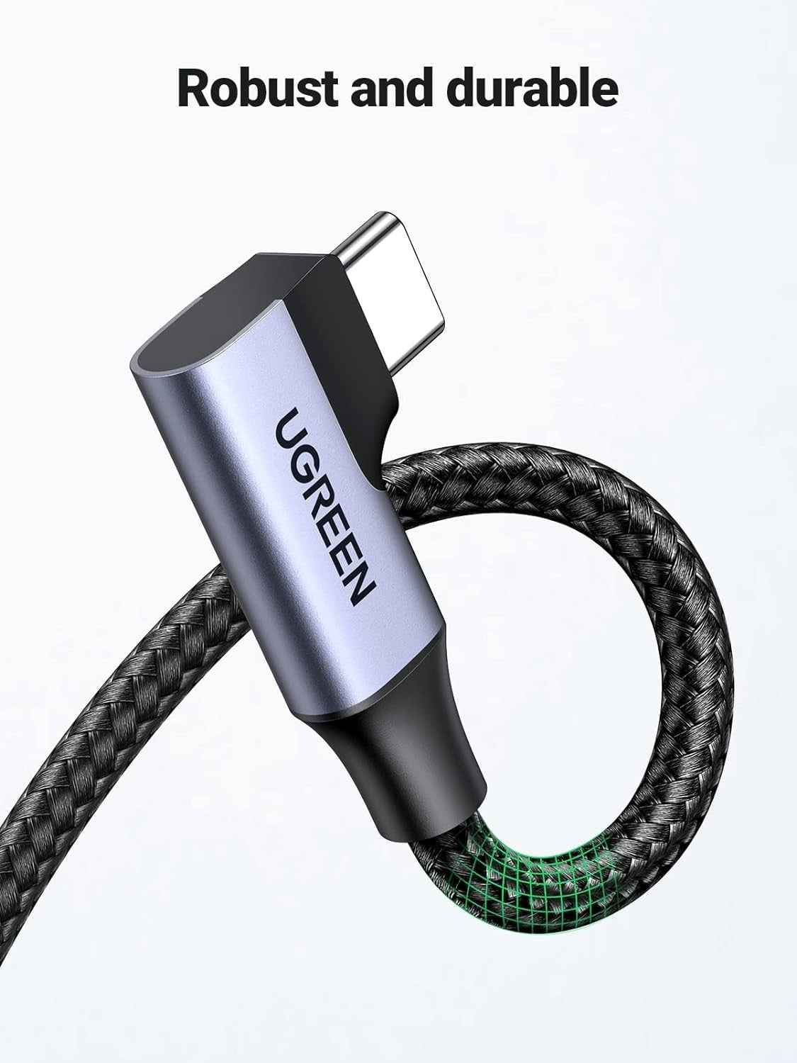 UGREEN 20299 Right Angle USB-C Fast Charging Cable 5Gbps 1M