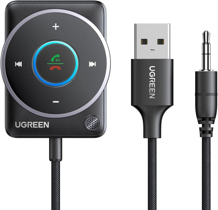 UGREEN 35002 Bluetooth 5.4 Aux Car Adapter (Enhanced Connection & Noise Cancellation)