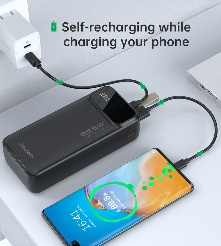 CHOETECH B730 30000mAh Power Bank PD22.5W with Digital Display